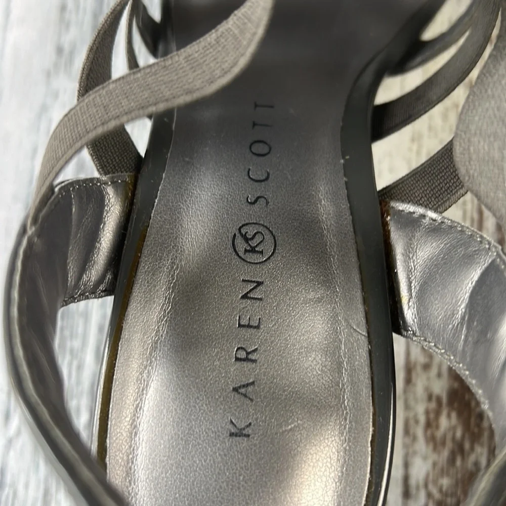 KAREN (KS) SCOTT NEEMA Gray Womens Beaded Strapped Shoe 6M